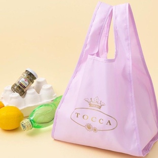 日本美人百花杂志联名tocca可爱粉色蝴蝶结折叠背心购物袋环保袋