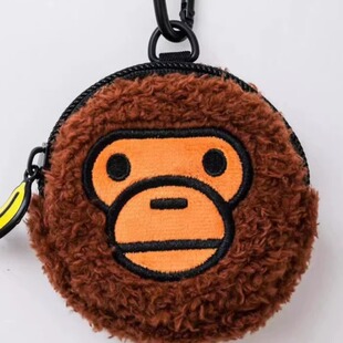 热卖 毛绒零钱包金属钥匙圈钥匙扣包包小挂件挂饰配饰 杂志附录款