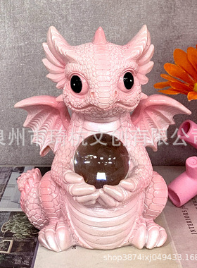 跨境热款可发光小龙奇幻梦幻家居卧室玄关客厅电视柜桌面小装饰品