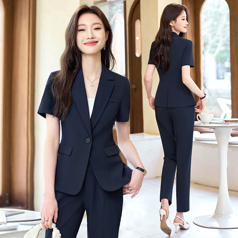 短袖职业西装套装女夏薄款2026新款西服正装高端酒店经理工作服装