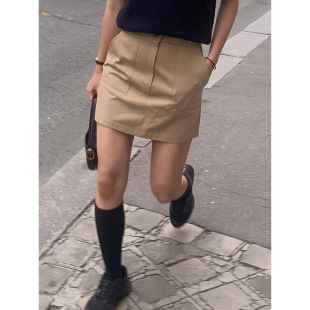 短裙夏季女2025新款夏装气质通勤小个子舒适设计感高腰a字半身裙