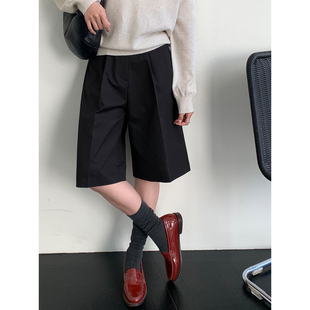 轻熟简约风高腰阔腿百搭休闲裤 adainthepark百慕大五分裤 女夏短裤