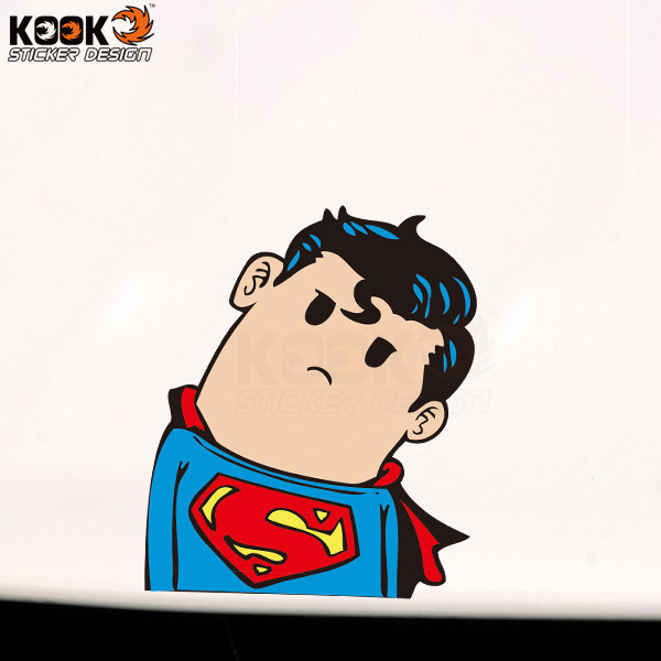 反光超人车贴 樱木花道钢铁侠卖萌歪脖子搞笑可爱卡通汽车贴纸