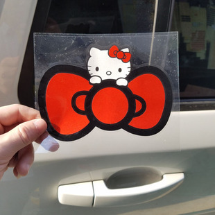 车贴划痕 kook 拉花 饰 侧门 可爱猫猫蝴蝶结汽车贴纸可爱装