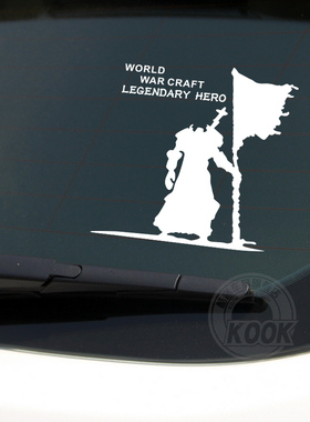kook 魔兽世界wow英雄车门贴游戏后窗反光贴 汽车贴纸车贴