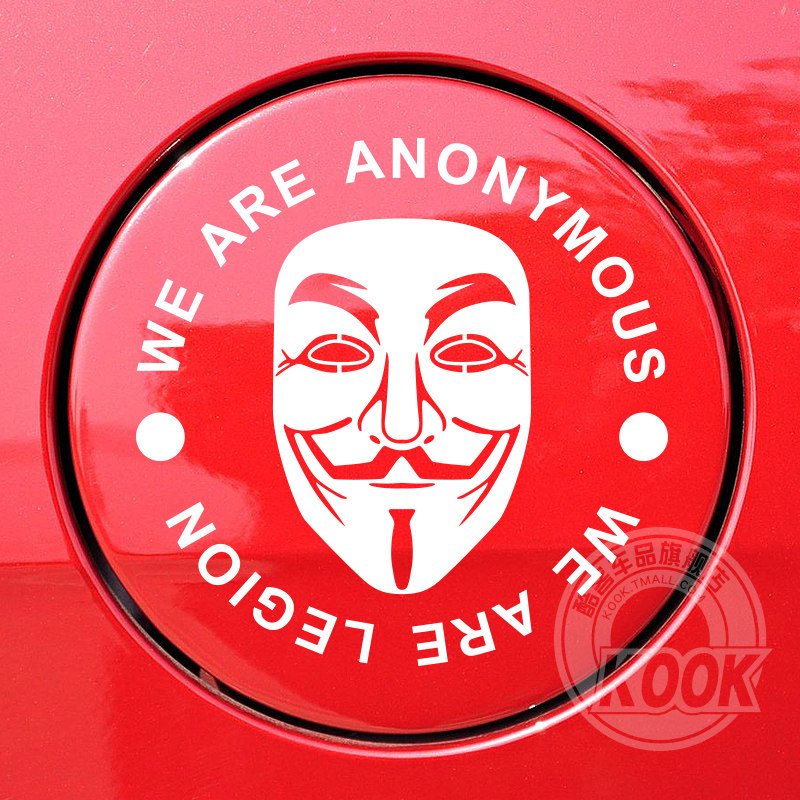 怪客汽车贴纸 v字仇杀队面具头像油箱贴 反光车身贴 改装创意贴画