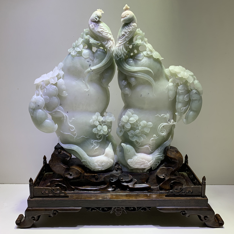 中国四大名玉南阳独山玉富贵摆件作品鉴赏送礼佳品