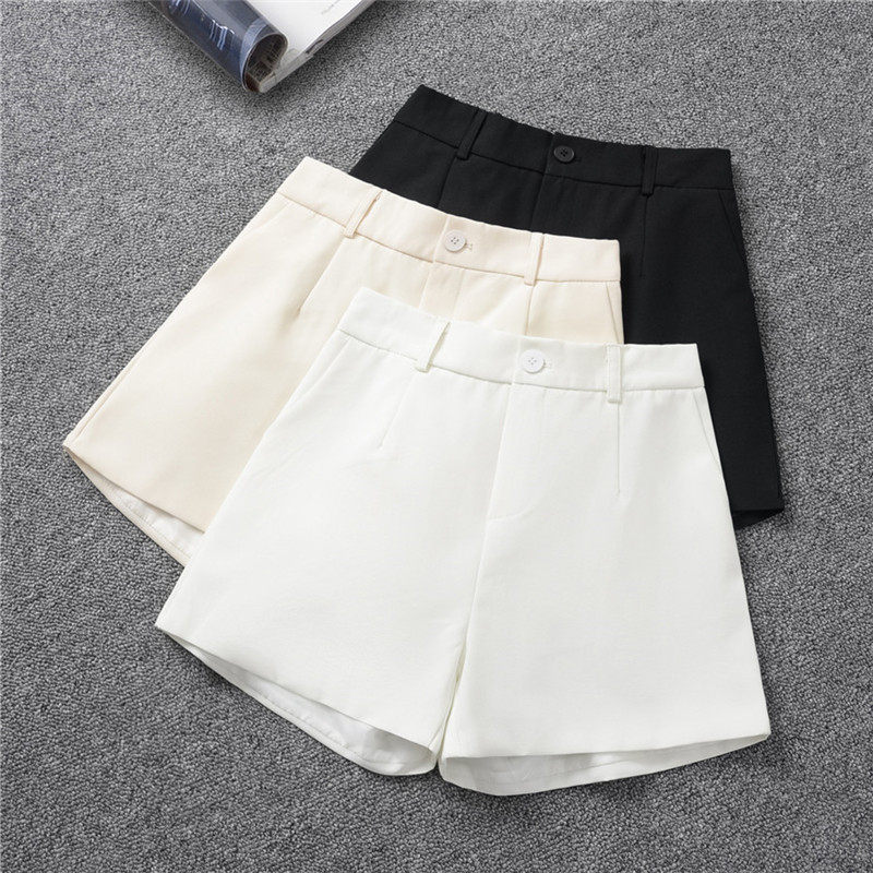 西裤短裤女春夏秋2025新款高腰百搭韩版a字阔腿宽松显瘦外穿黑色