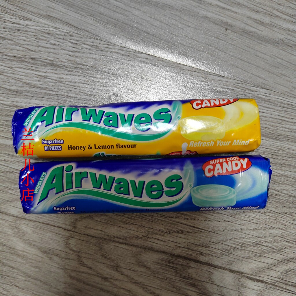 港版AIRWAVES爽浪劲浪无糖超凉薄荷味口香糖 柠檬味30g拍10个包邮