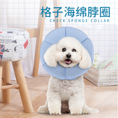格子海绵脖圈宠物小型犬狗狗猫咪