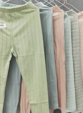 N198  螃 儿童纯棉打底裤 春秋薄款居家长裤 防蚊裤