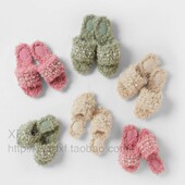 出口漂亮国 代沟100多 女童大脚女大童 N171 秋冬毛绒露趾拖鞋