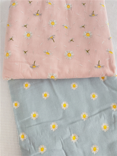 【孤品私藏】日本订单灯芯绒棉布料 雏菊花手工布包裤子服装面料