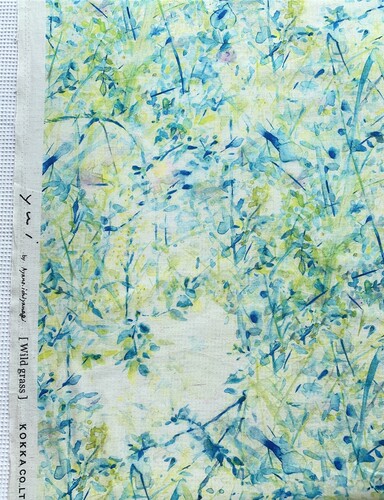 yui名师轻薄透水彩画风棉麻布料
