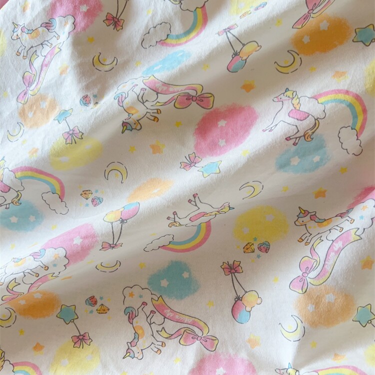 【孤品私藏/娃衣布】针织棉布料  彩虹独角兽手工娃衣T恤宝宝面料