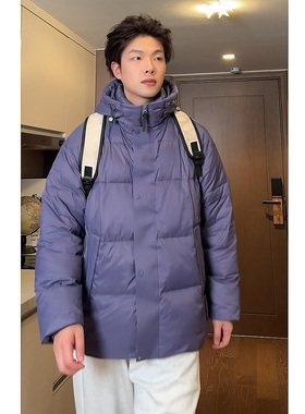 2025年冬季运动休闲云感可叠背包廓形连帽百搭款羽绒服