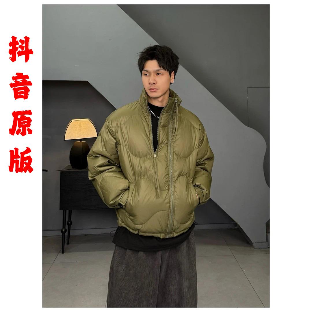 【清仓】复古双拉链斜侧门襟立领保暖羽绒服帅气面包服男女同款