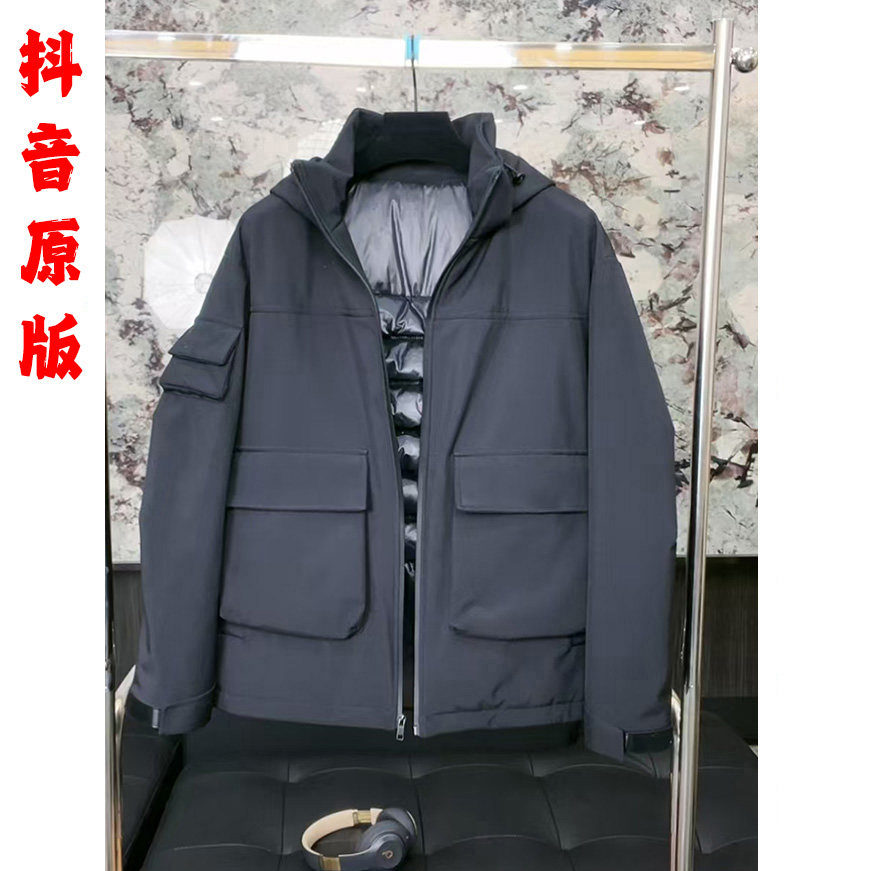 羽绒服鹅绒保暖外套防风防水户外滑雪男款户外冲锋鹅绒服多口袋