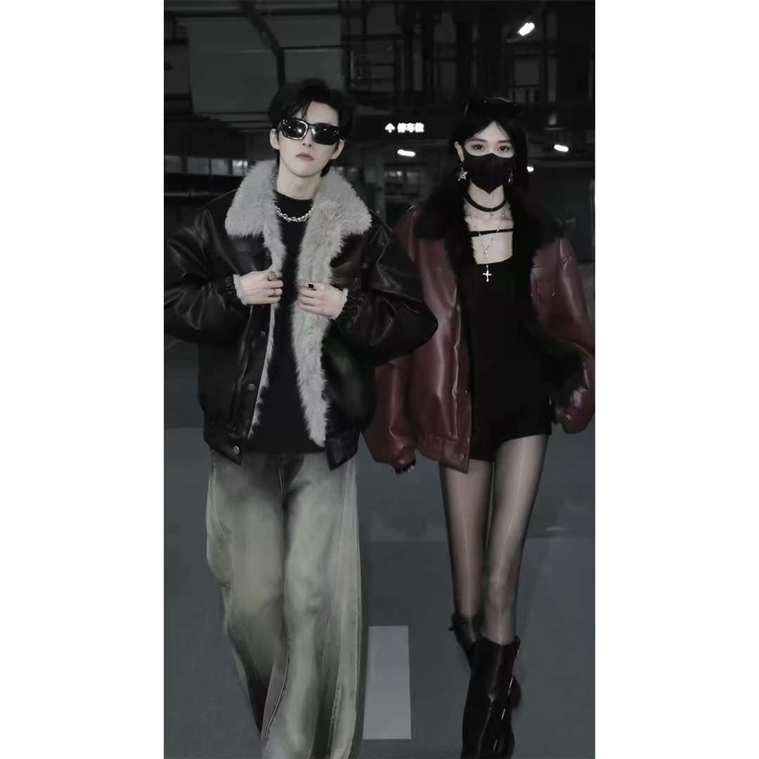 龙叨叨冬季新款潮流复古夹克