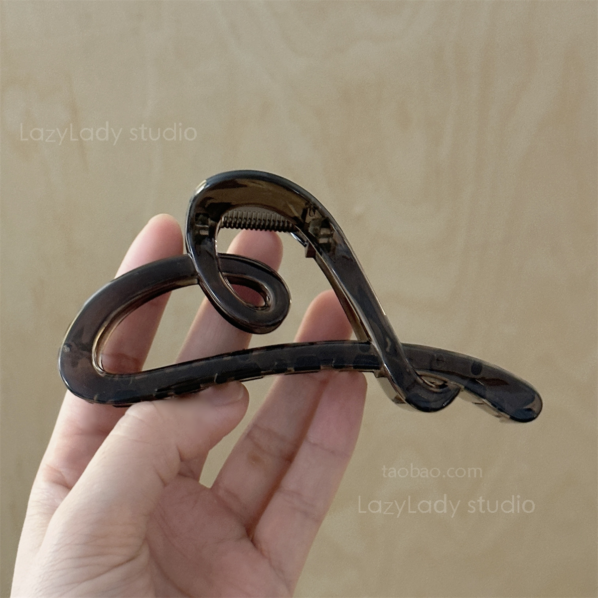 桃心不规则设计鲨鱼夹许我耀眼许妍同款抓夹发饰发卡女