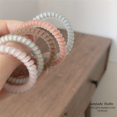 包邮 5个装 简约磨砂细款 Lazylady 耐看电话线发绳 小号发圈头绳女