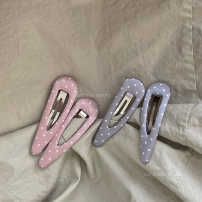 一对装~低保和色 韩系小波点缎面质感掰掰夹基础简约百搭发夹女