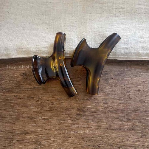 玳瑁色小号 雾面~光面~气质简约百搭亚克力抓夹 发量少 鲨鱼夹