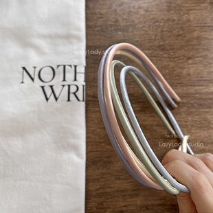 简约细发箍 奶油彩糖果色细圆头箍 极简基础百搭缎面发卡发捆