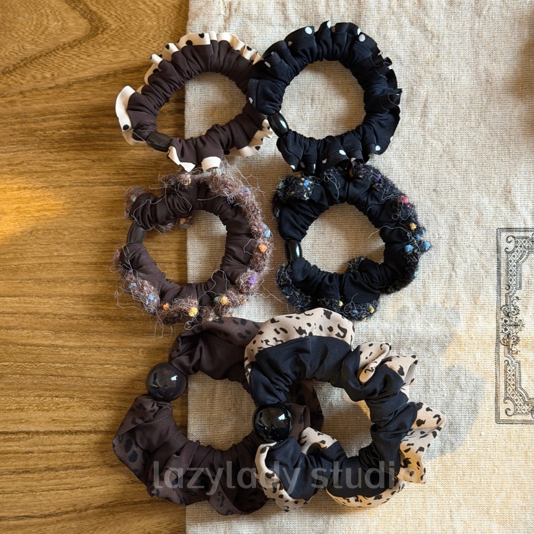 2个装 咖+黑 基础丸子头马尾皮筋头绳 扎头发实用的发绳发饰头花