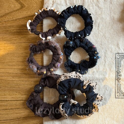 2个装 咖+黑 基础丸子头马尾皮筋头绳 扎头发实用的发绳发饰头花