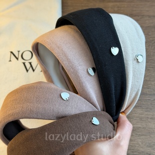 6色 品质高货 极简风爱心装饰针织发箍女高级感高颅顶头箍发饰