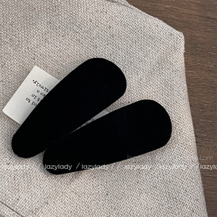 一对装。黑色丝绒基础水滴掰掰夹BB夹发夹边夹碎发夹子侧边夹子女