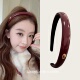 复古红棕皮质发箍洋气高级感窄头箍外出百搭发饰女 藤姐同款