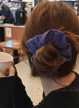 素色棉麻肠圈 4色哦 小众 俏皮活泼温柔头花发饰不撞款头饰头绳女