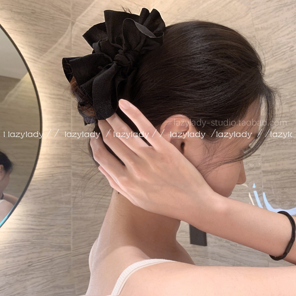 缎面材质灵动飘逸大蝴蝶结抓夹