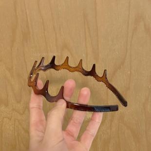 正反两带 带梳齿可打造高颅顶效果的发箍 简约琥珀洗脸头箍发卡