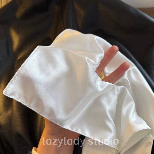 高版本 白色风车发圈高级缎面头绳韩系大肠发绳女头花