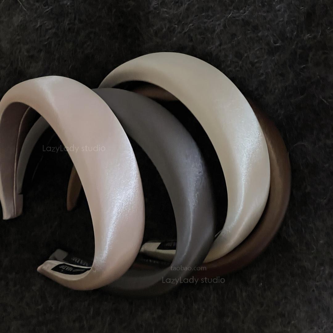 光泽感绝绝子 宽版高颅顶时髦精发箍 素色高级感日韩ins洋气头箍