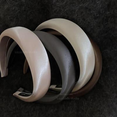 光泽感绝绝子 宽版高颅顶时髦精发箍 素色高级感日韩ins洋气头箍