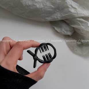 马尾固定神器~防塌防下垂马尾抓夹半扎发高马尾固定发夹黑色抓夹