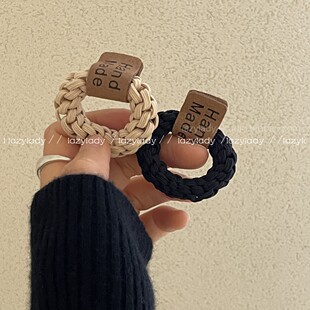 圈小但弹力巨大 不伤发编织可爱笑脸字母扎头发橡皮筋发绳发圈女