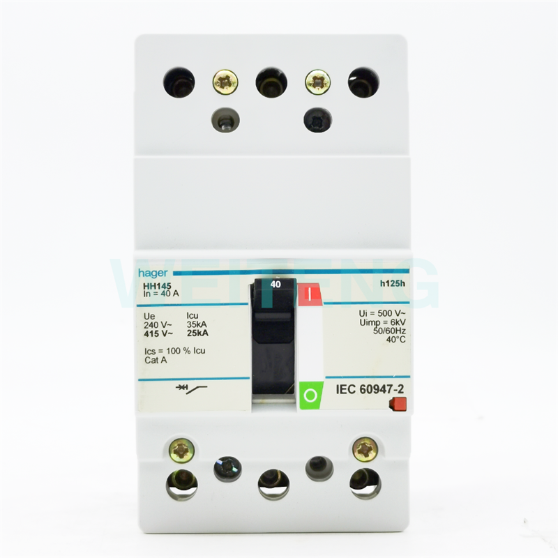 HAGER海格HH145塑壳断路器h125h空气开关3P三相40A导轨安装紧凑型
