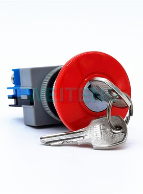 10年老店 IDEC和泉 AXW410R 蘑菇头急停带钥匙 按钮开关 HW-C10