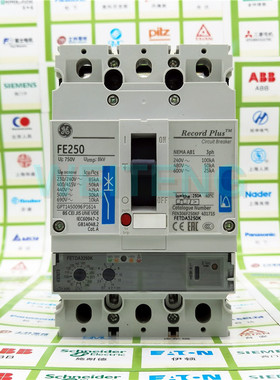 13年老店GE通用 FEH306F250KF高分断三相空气开关FE250塑壳断路器