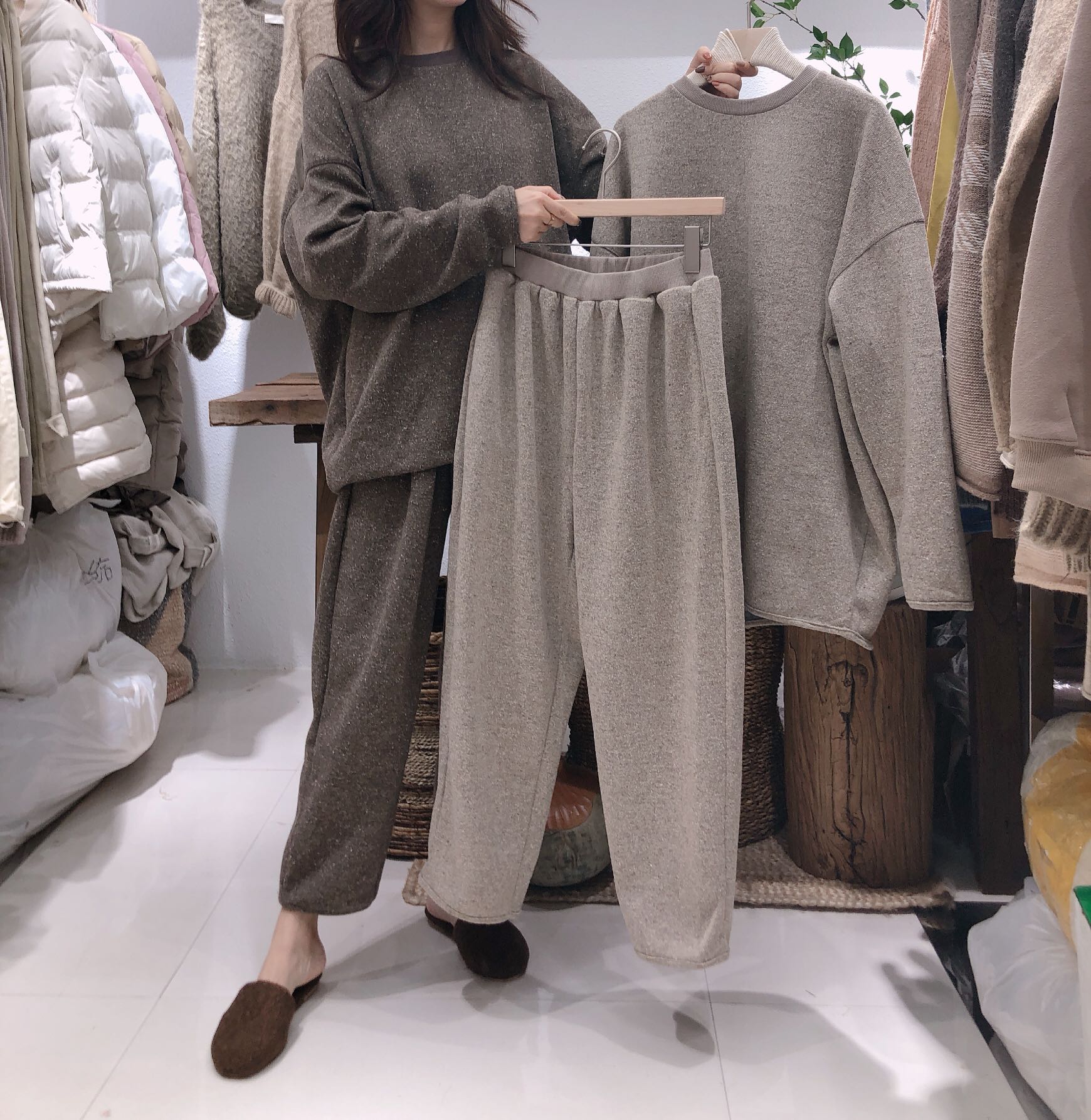 Violet秋冬新品FN正品百搭休闲宽松舒适套装A6672