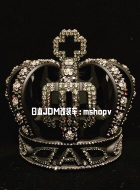 日本制JDM改装JP风格暗黑水晶镶钻香水座车载装饰DAD皇冠摆件香薰