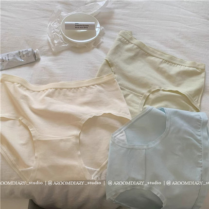 奶油棉花糖』好温柔 A类婴儿棉内裤纯棉7A抑菌裆中腰少女三角短裤