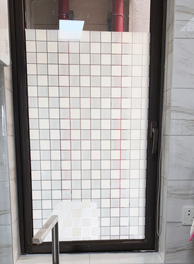 窗纸玻璃贴膜自粘家用装饰厨房窗户贴纸防晒防油防水隔热膜方格子