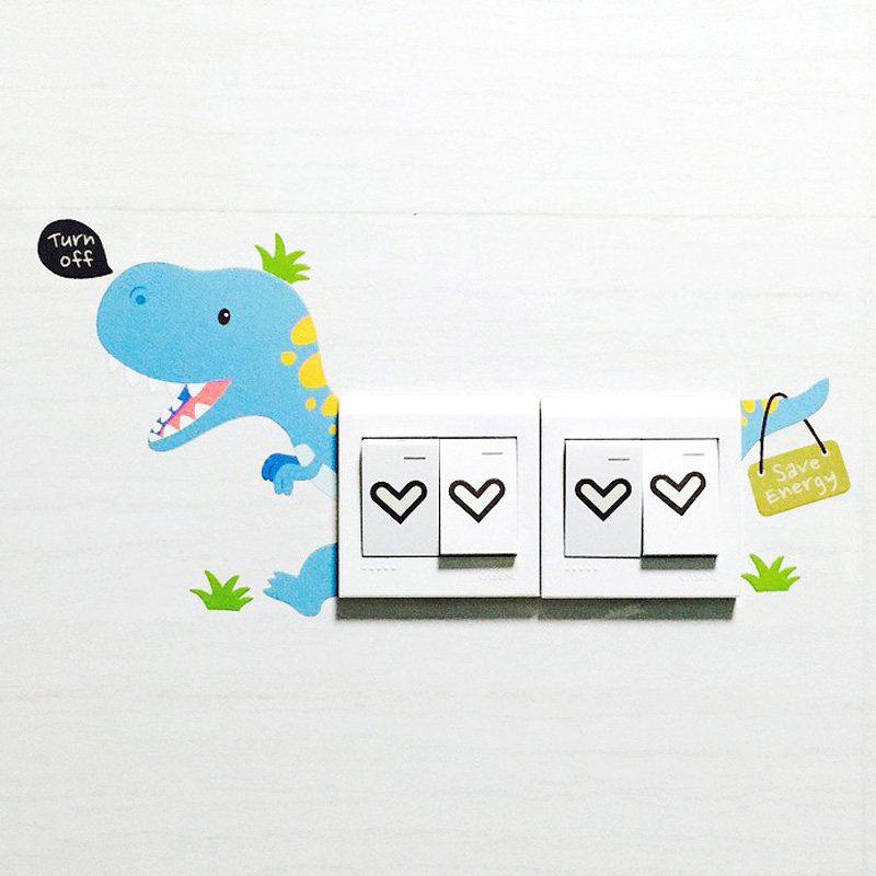 自贴开关贴纸创意个性插座贴装饰墙贴卡通可爱动物夜光贴创意贴画
