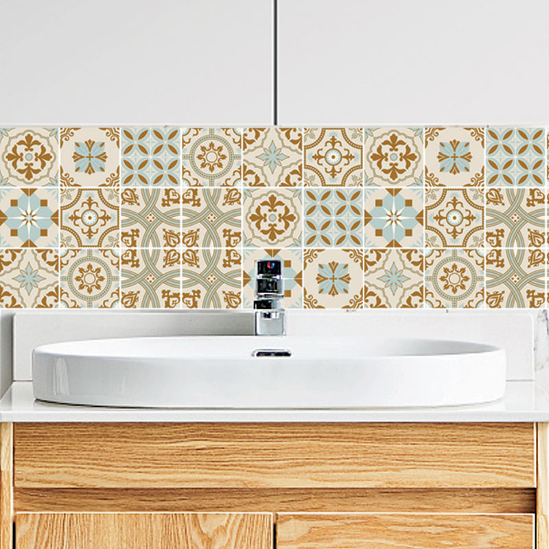 欧式自粘创意装饰贴画厨房浴室卫生间洗手台洗衣池防水瓷砖贴纸图片